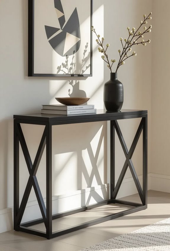 bold geometric black console
