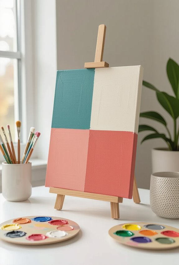 bold geometric color blocking canvas