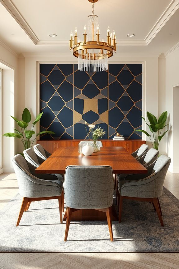 bold geometric dining accents