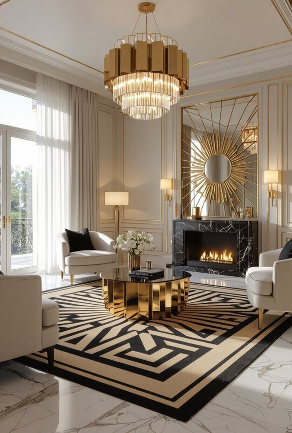 bold geometric glamorous lighting