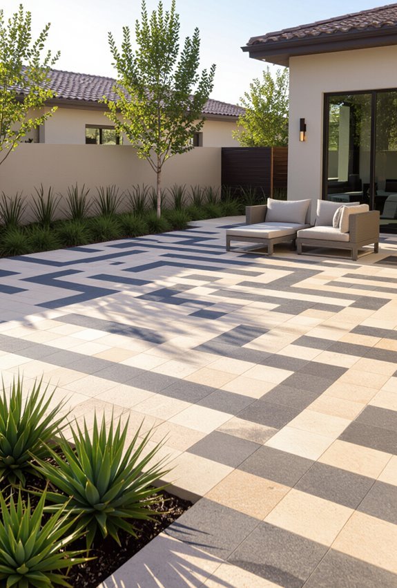 bold geometric paver patterns