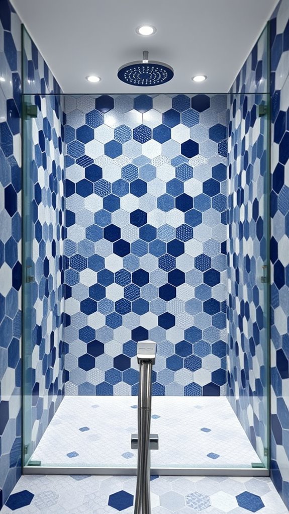 bold geometric shower designs