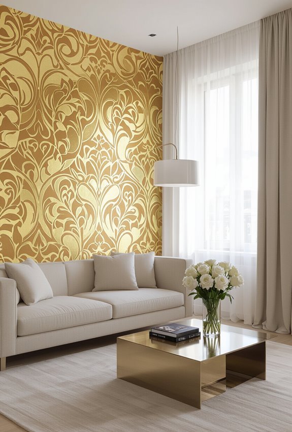 bold gold patterned wallpaper luxury
