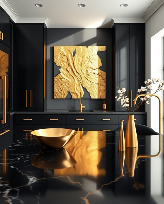 bold gold wall art