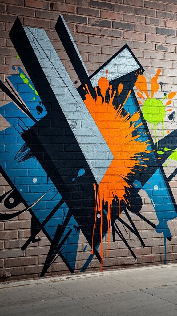 bold graffiti style wall murals