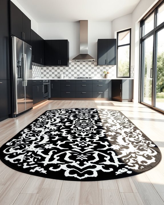 bold graphic kitchen rugs