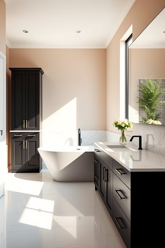 bold high contrast bathroom design