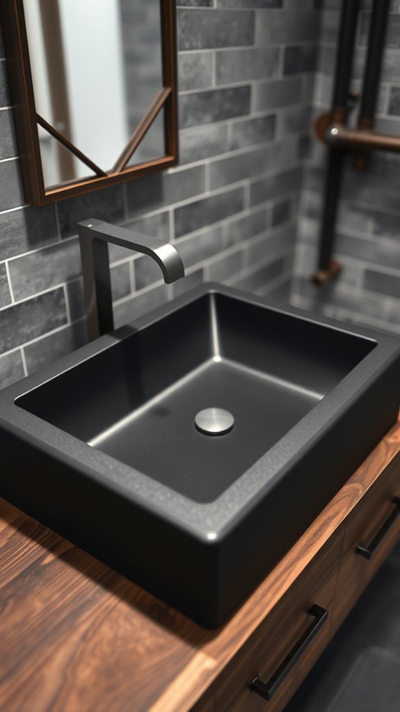 bold industrial bathroom basins