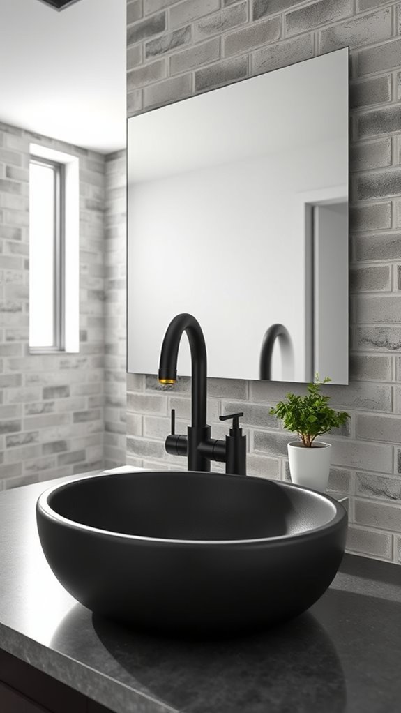 bold industrial bathroom faucet