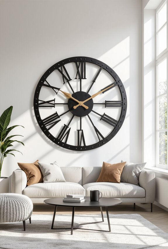 bold industrial metal wall clocks