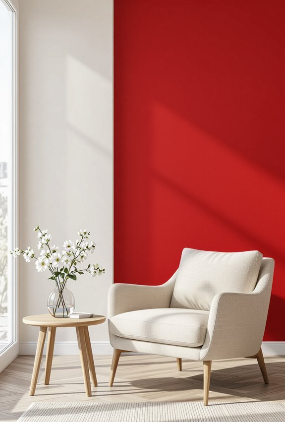 bold inviting red accent