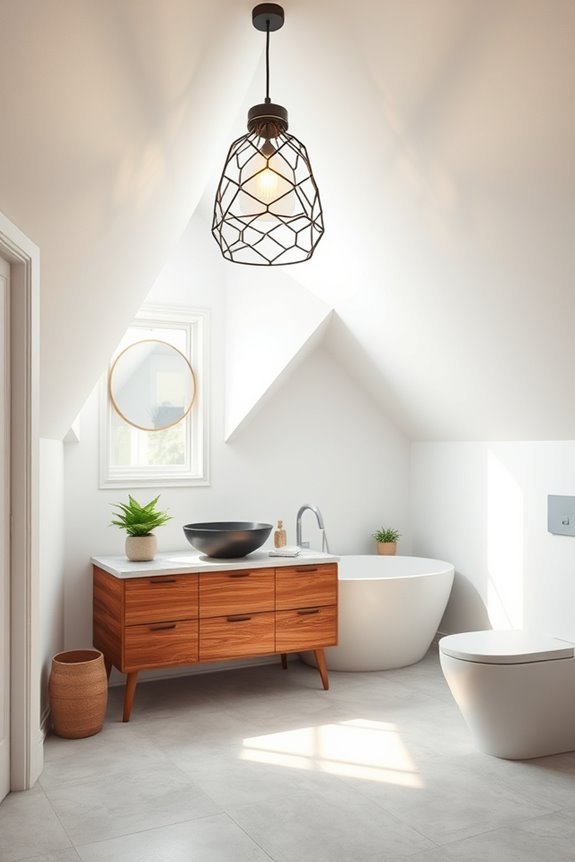 bold lighting enhances bathrooms