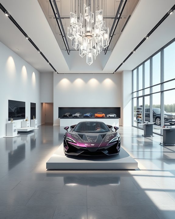 bold lighting enhances showrooms