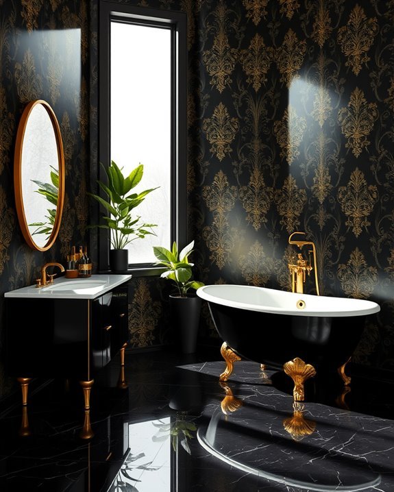bold luxury bathroom wallpaper