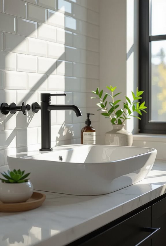 bold matte and glossy fixtures