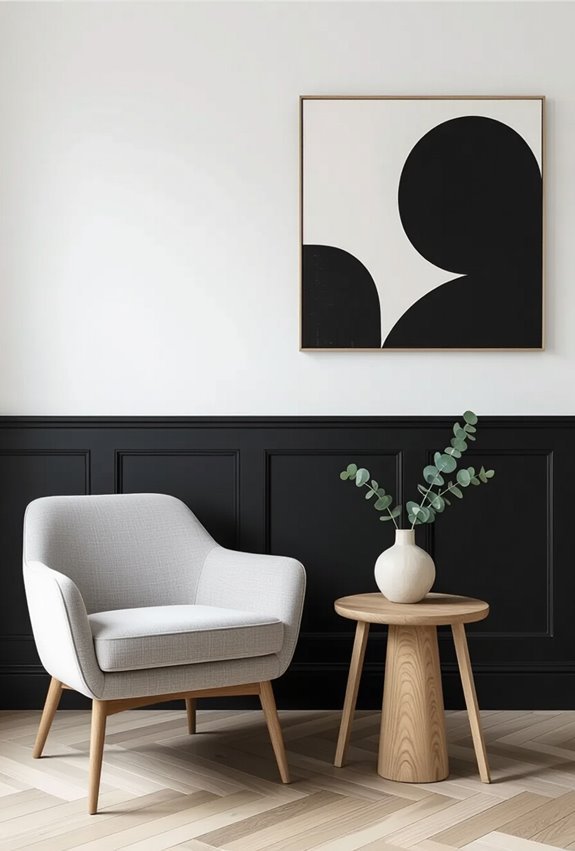 bold matte black accent wall