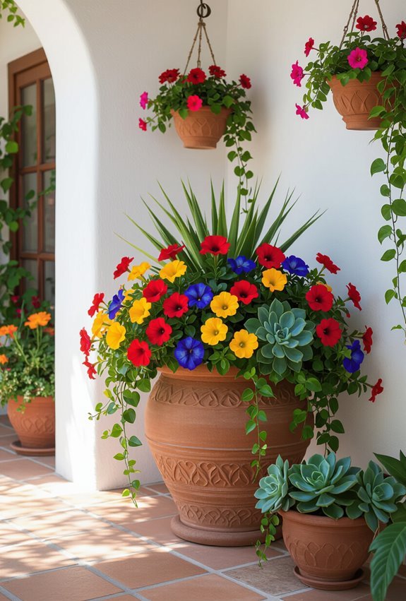 bold mexican colors with greenery
