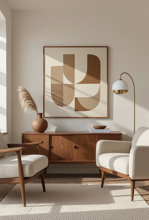 bold mid century focal art