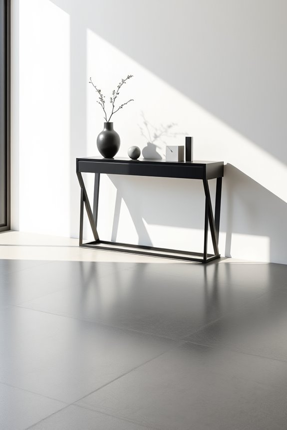 bold minimalist geometric console