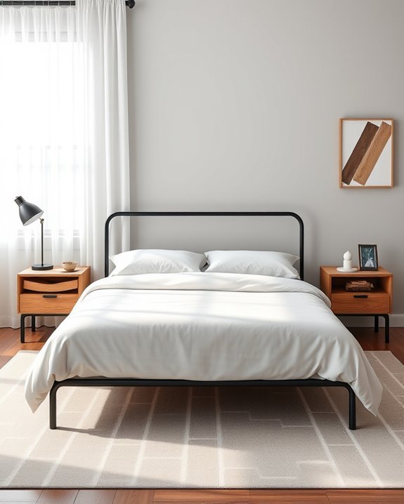bold modern industrial bedroom