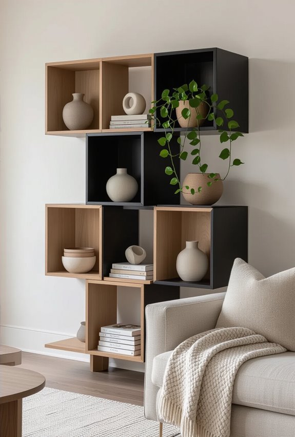 bold modular cube shelving