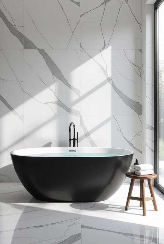bold monochrome bathtub contrast