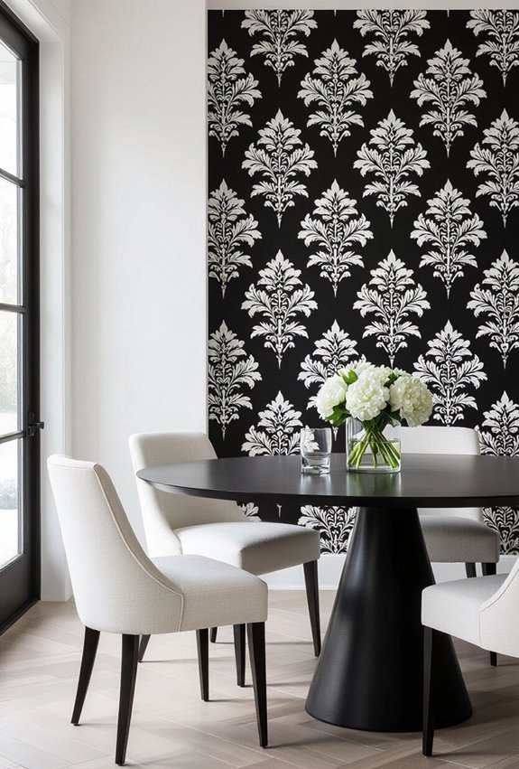 bold monochrome patterned focal point