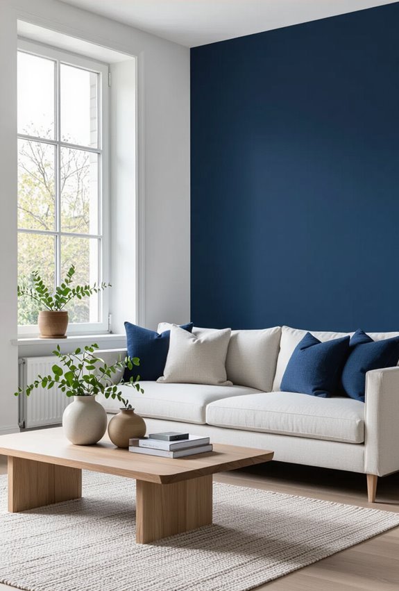 bold navy blue accent