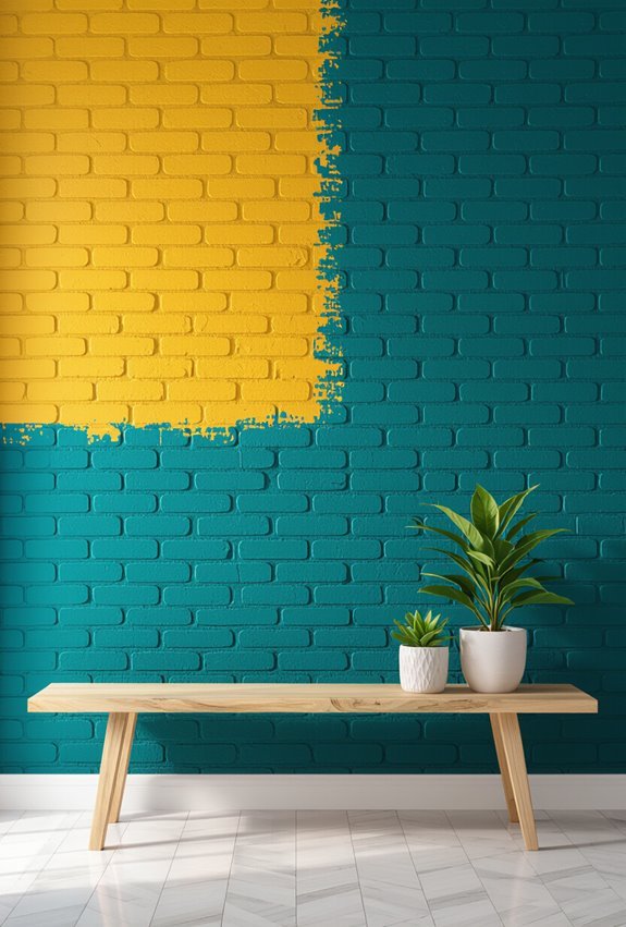 bold painted brick walls