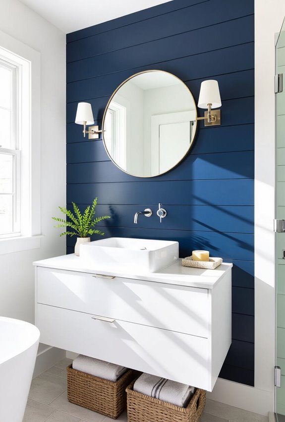 bold painted shiplap accent wall