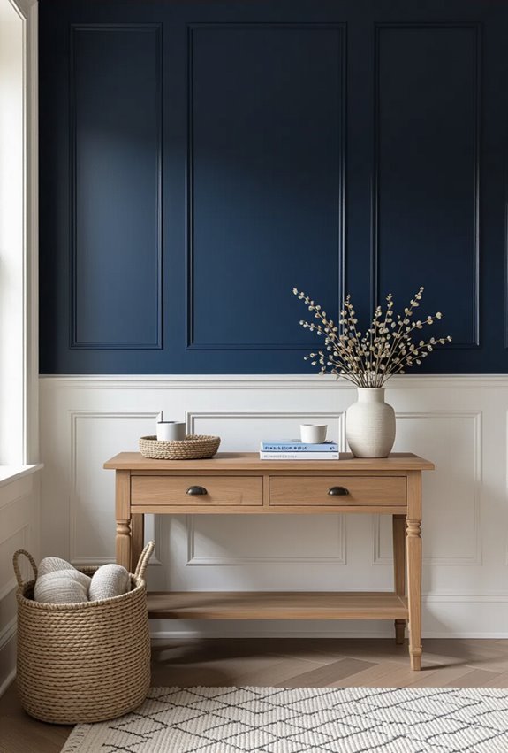 bold painted wainscoting panels