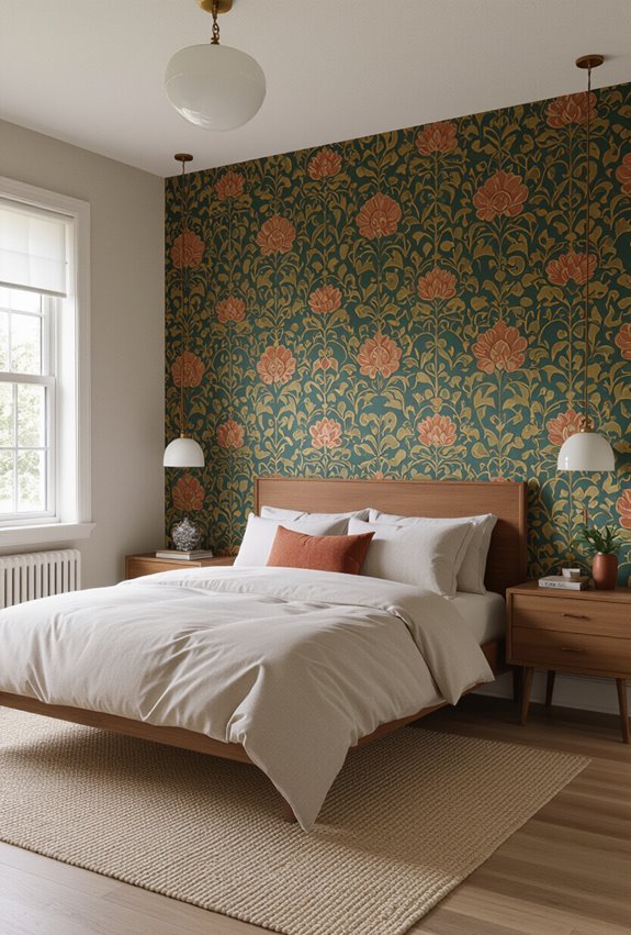 bold patterned accent wall