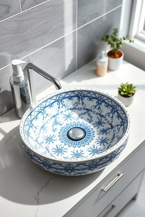 bold patterned bathroom sinks