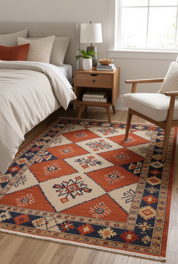 bold patterned durable natural rug