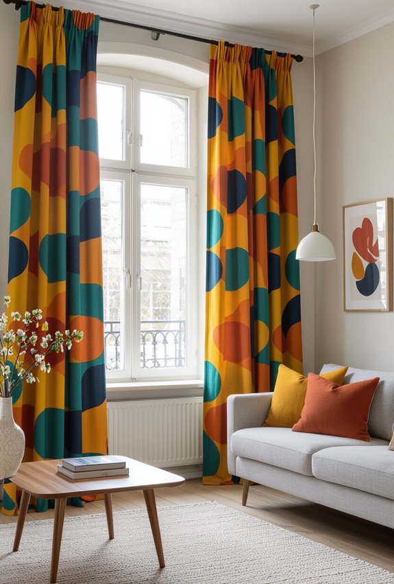 bold patterned fringe curtains