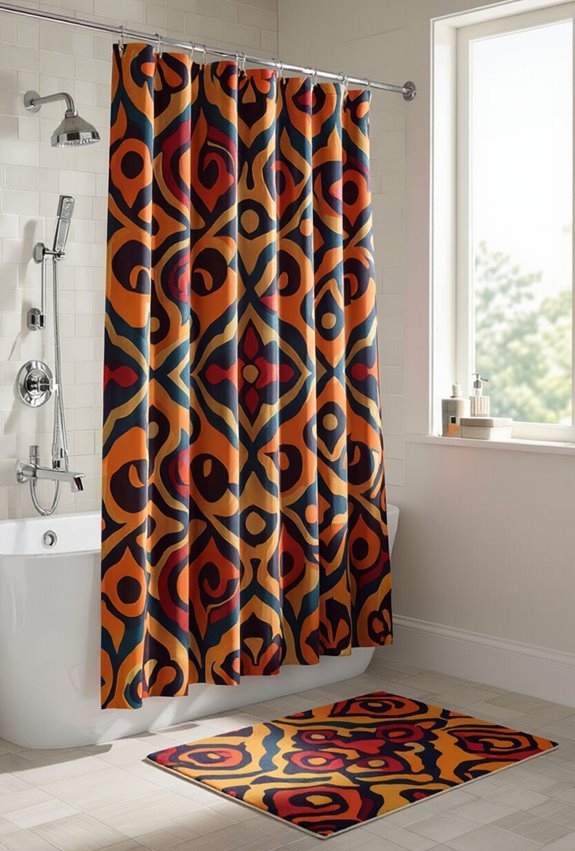 bold patterned shower textiles