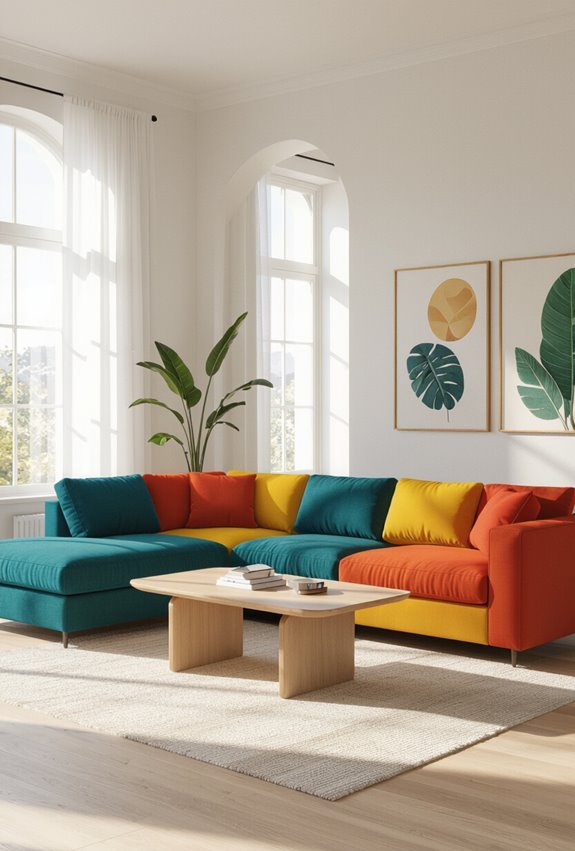 bold patterned textured sectional