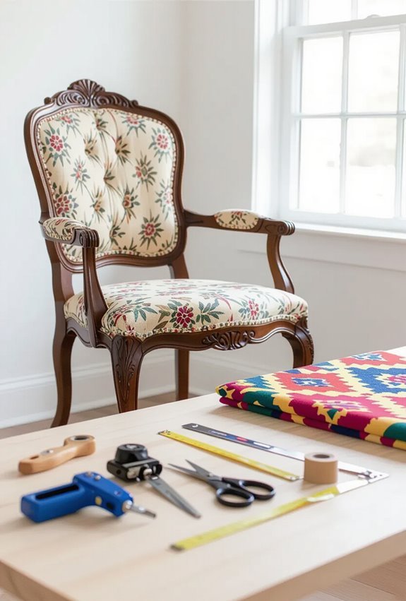bold patterned upholstery for contrast