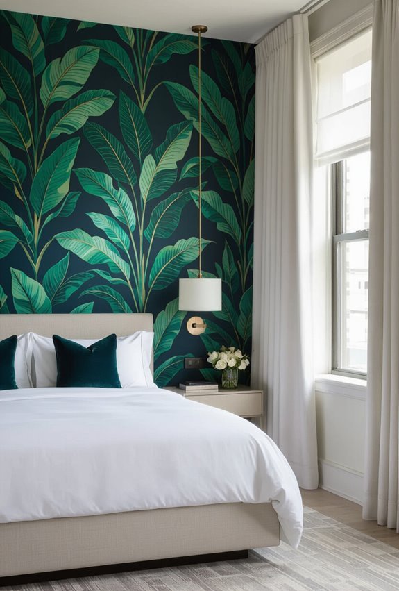 bold patterned wallpaper for drama