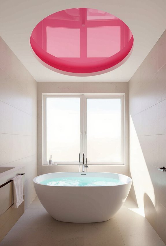 bold pink ceiling focal point