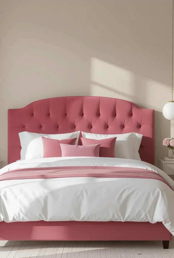 bold pink velvet tufted