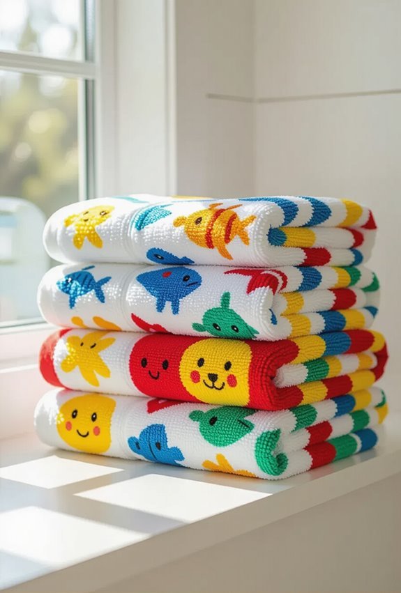 bold plush cotton kids towels