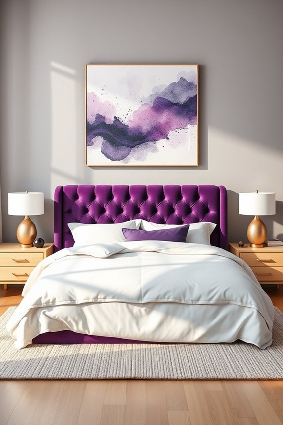 bold purple headboard styles