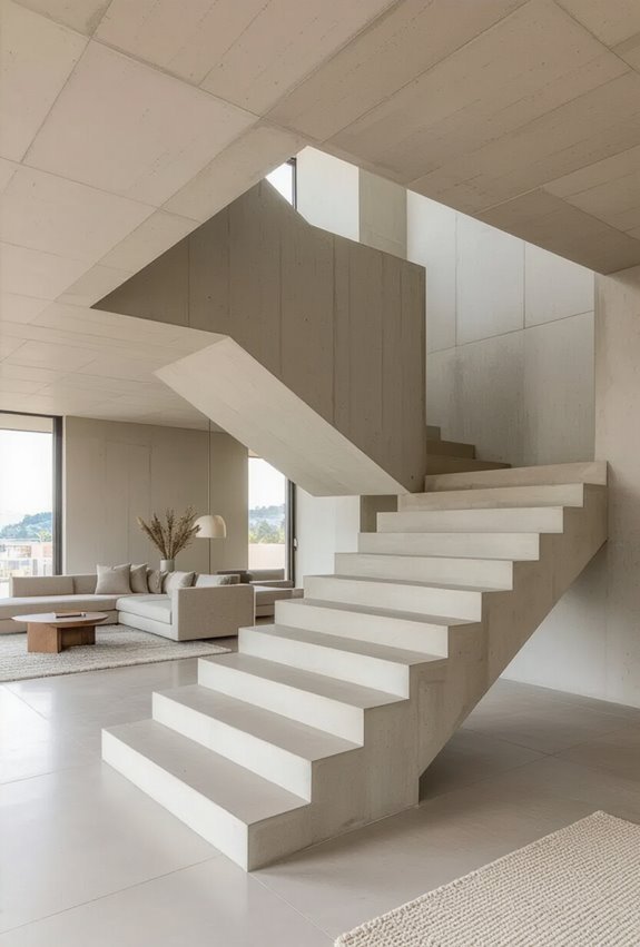 bold sculptural brutalist staircase