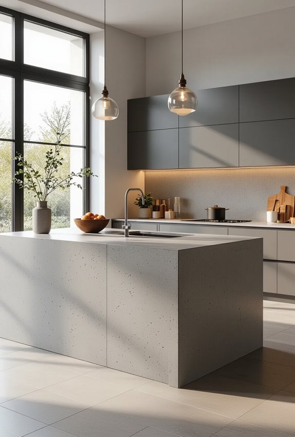 bold sculptural concrete centerpiece