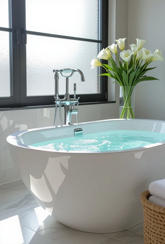 bold sculptural faucet focal point