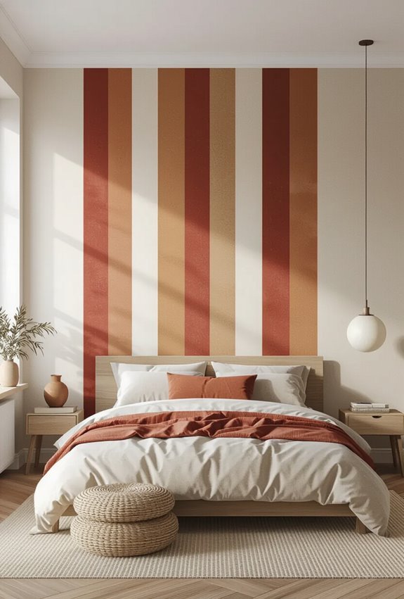 bold striped accent wall