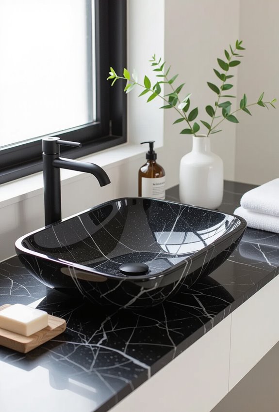 bold textured black granite