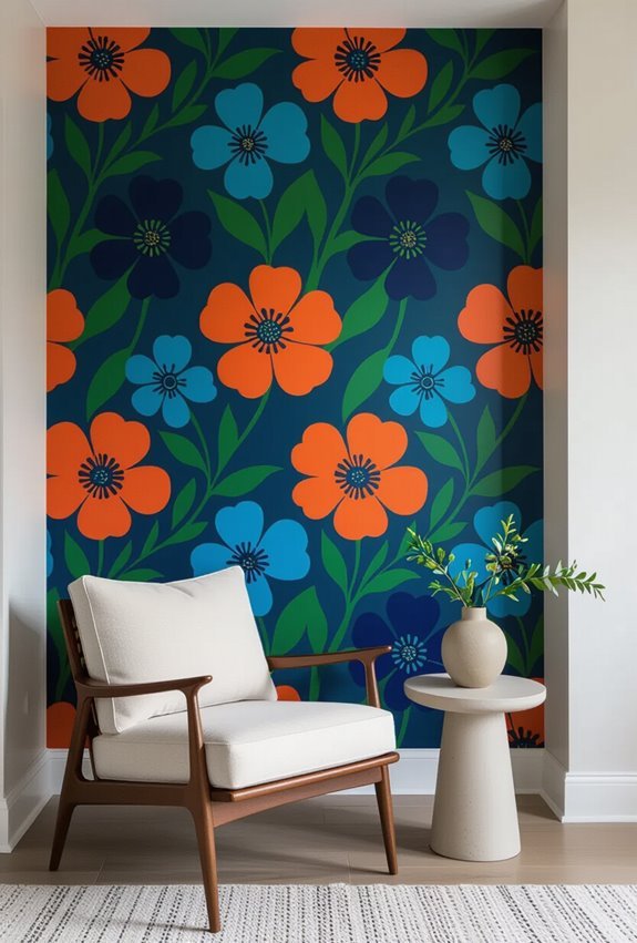 bold textured wallpaper feature wall