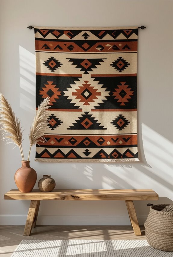 bold tribal geometric tapestry